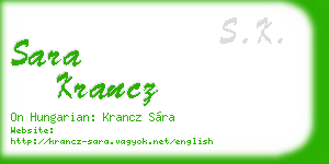 sara krancz business card