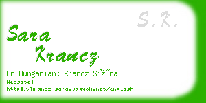 sara krancz business card